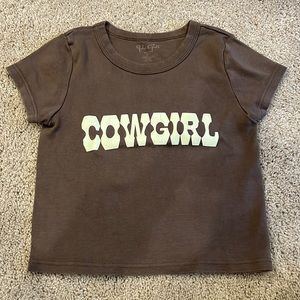 brandy melville cowgirl brown crop top